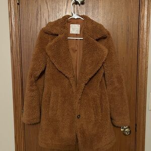 Altar'd State Cozy Orange-Brown Teddy Jacket